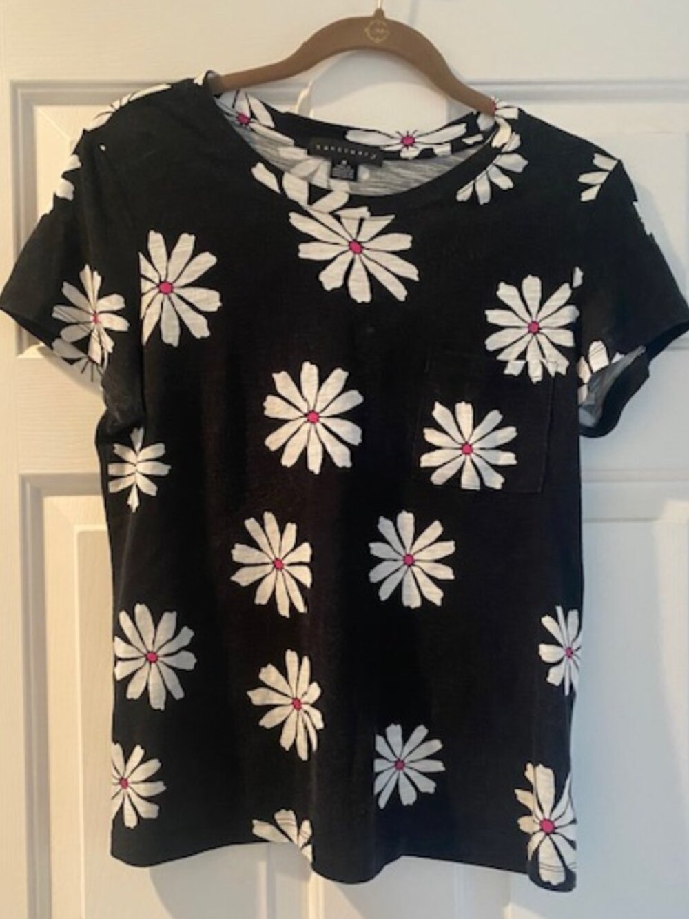 Sanctuary black floral T-shirt, size M